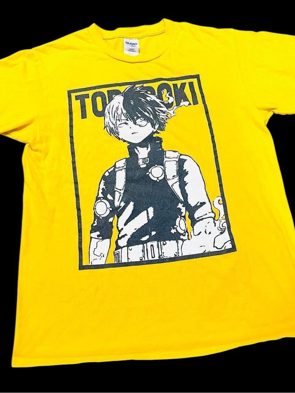 My Hero Academia Todoroki Shoto Anime Graphic T-Shirt Yellow Adult Small Gildan